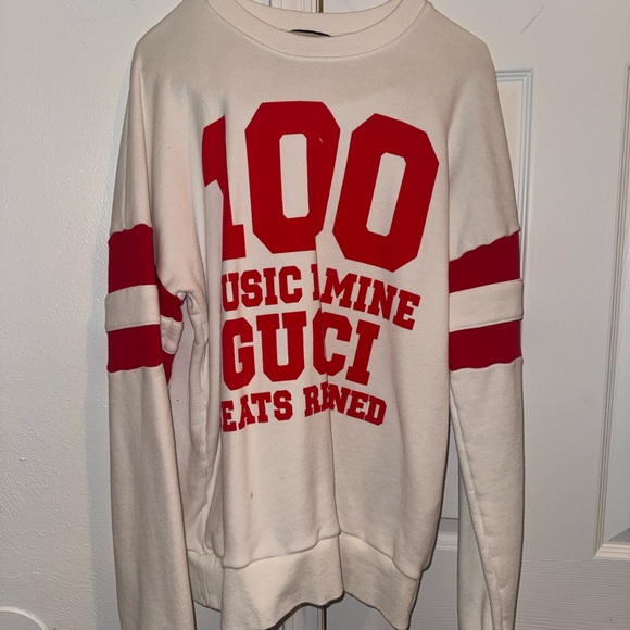 Gucci Cream and Red Crewneck Sweater